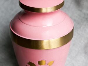 Pink with Gold Paw Print Pet urn - Image 1