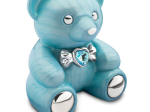 C1011 Brass urn Cuddle Bear Blue