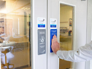 Self Cleaning Alcohol Door Push Pads with Holsters