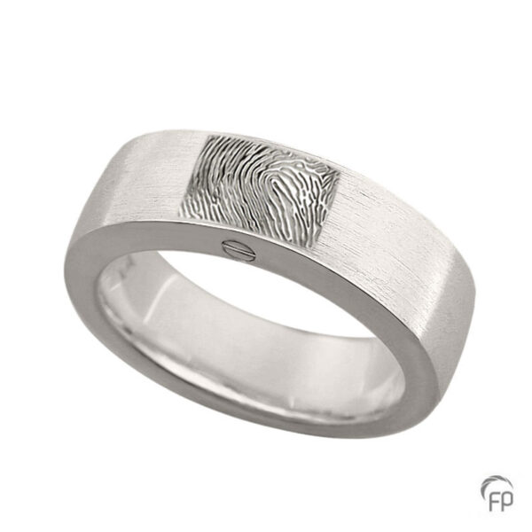 R 033.6_FPM - Ash jewellery ring brushed with fingerprint
