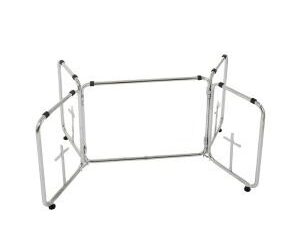 Stainless Steel adjustable Casket Trestles with removable crosses. - Image 2