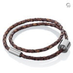 TBB 102 L Tadblu Barrel bracelet braided Leather brown