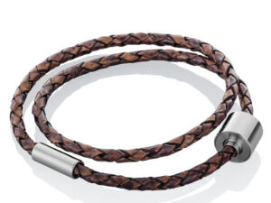 TBB 102 L Tadblu Barrel bracelet braided Leather brown
