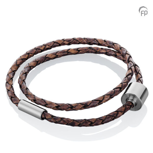 TBB 102 L Tadblu Barrel bracelet braided Leather brown
