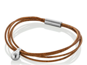 TCB002 L Tadblu Charm bracelet Leather Cognac-coloured