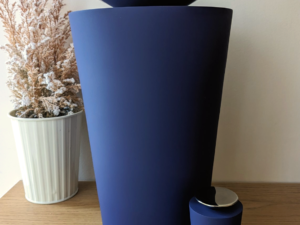 A1072 Crescent Tall Standard Adult Urn Navy & Pol Silver - Image 1
