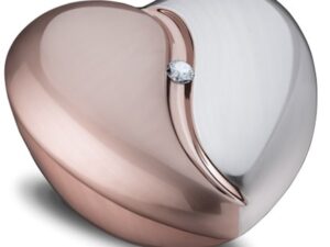 A1110 HeartFelt Standard Adult Urn Bru RoseGold w/Crystal - Image 1