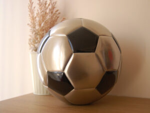A1151 Football Standard Adult Urn Matt Black & Bru Pewter - Image 1