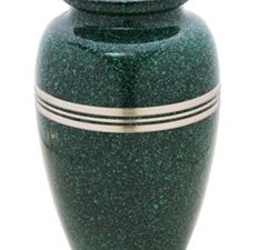 A213 Classic Standard Adult Urn Speckled Emerald & Bru Pewter