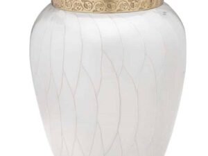A290 Blessing Standard Adult Urn Pearl White & Bru Gold - Image 1