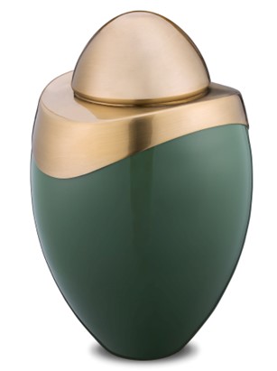 A362 Amore Adult Urn Sage Green & Bru Gold