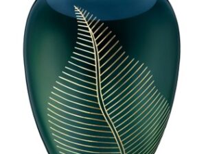 A540 Elegant Leaf Standard Adult Urn Green & Bru Gold - Image 1