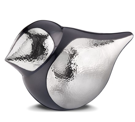 A561 SoulBird Adult Urn Midnight & Hammered Silver tail up 3.85ltr