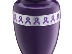 A901 Awareness Standard Adult Urn Purple & Bru Pewter - Image 1