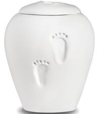 BC131 Ivory Baby Footprints Child Urn Eco Pigment - Image 1