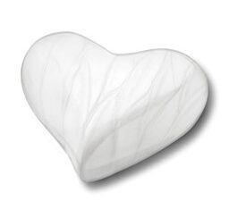 H669 Heart Child Urn Pearl White